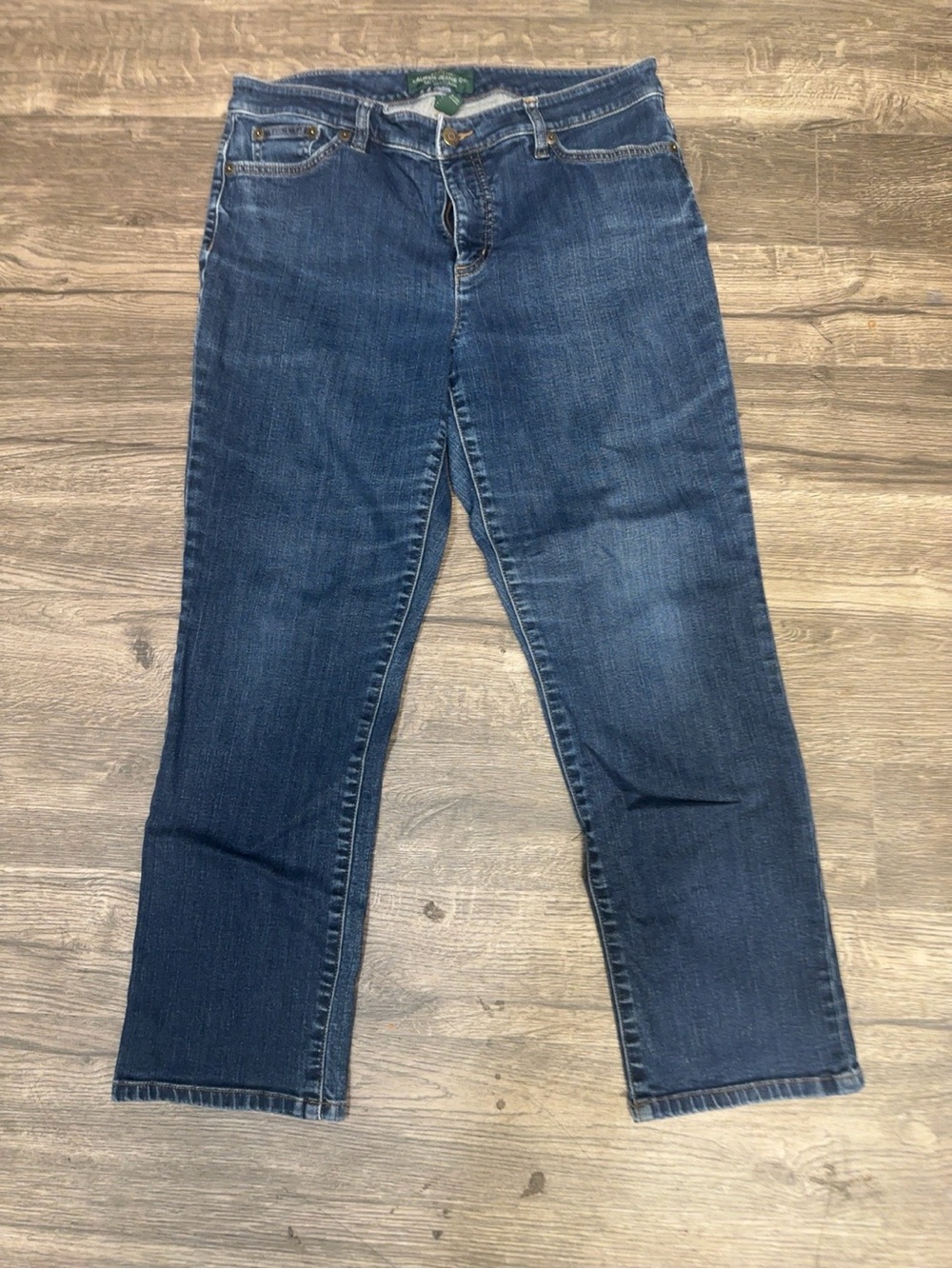 Lauren Ralph Lauren LRL Women’s Straight Leg Stretch Jeans Dark Wash Petite 12P - Picture 2 of 6